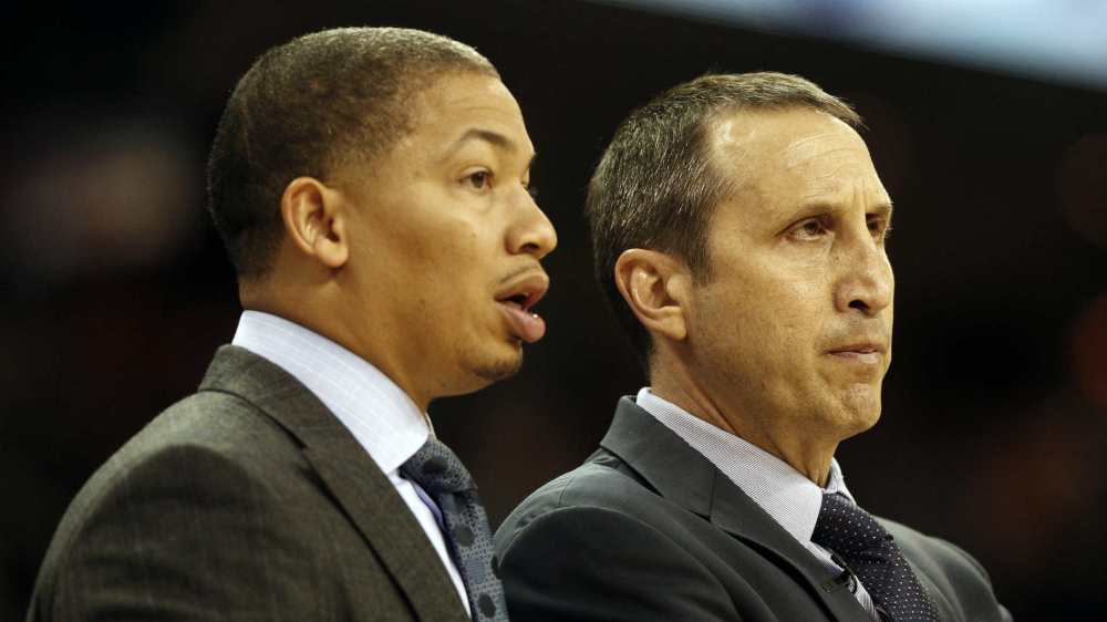 David Blatt (right) was fired mid-season and replaced by Tyronn Lue despite his 30-11 record at the time.